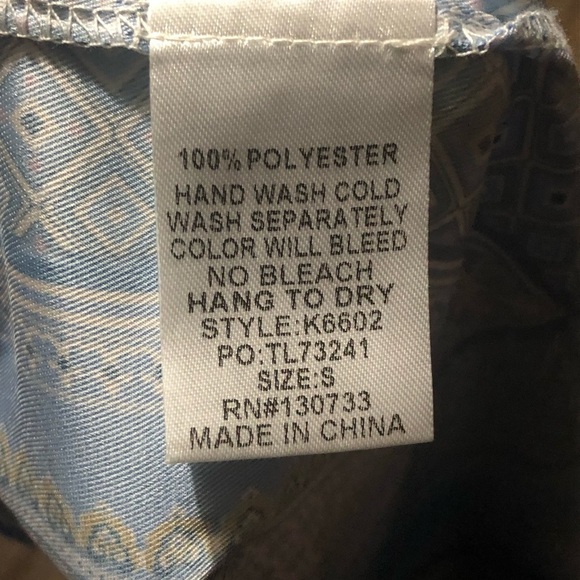 Umgee Shirt Dress Women's Small Geometric Print Blue Button Down Festive - Picture 4 of 5